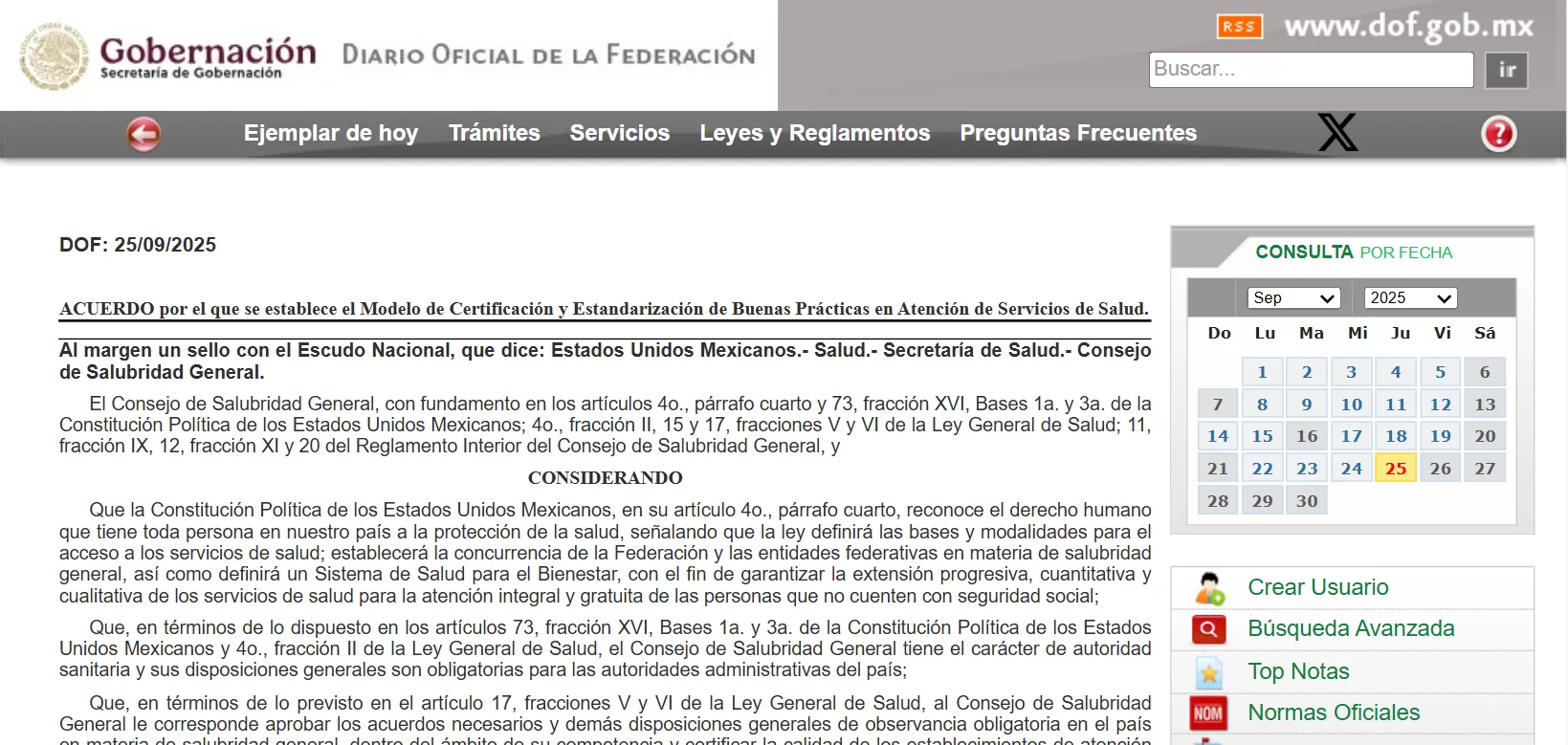 Dof Tecnico Salud